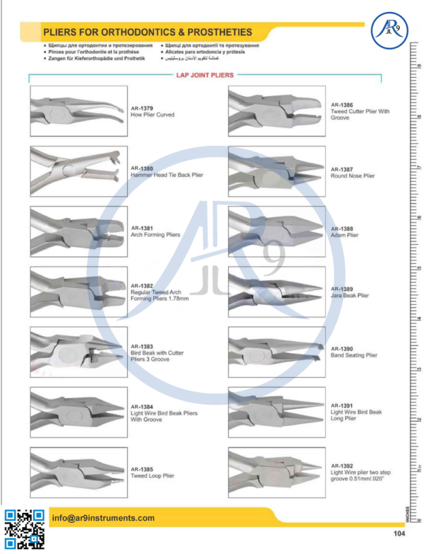 Pliers For Orthodontics & Prosthetie
